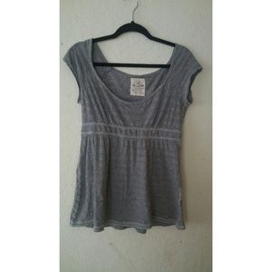 Hollister Gray Babydoll Top size Large